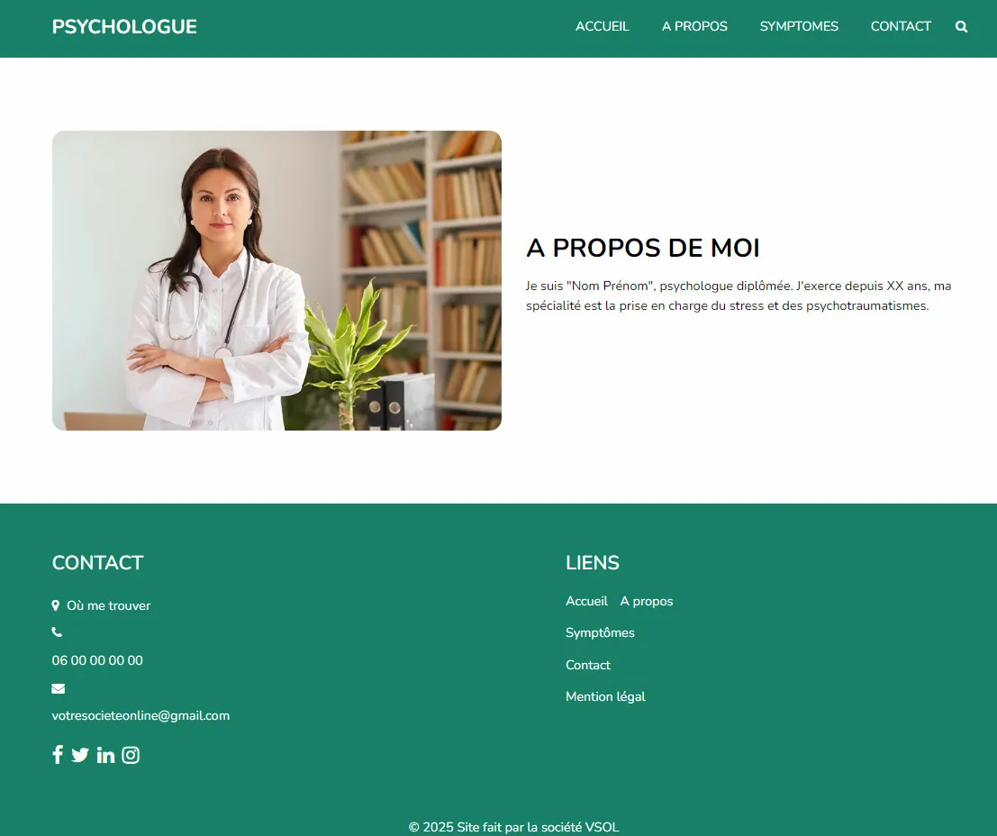 Exemple de site de psychologue